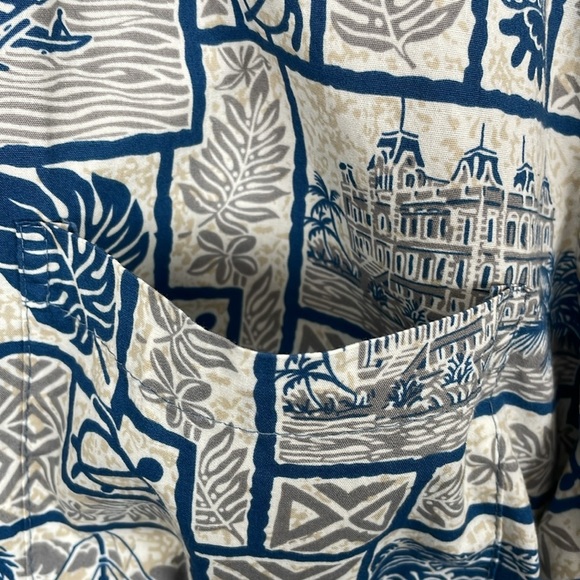 Winnie Fashion Vintage Hawaiian Short Sleeve Mens L Button Down Cotton Shirt - Picture 4 of 9